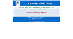 Desktop Screenshot of jogamayadeviadmissions.com